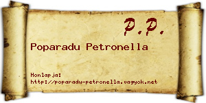 Poparadu Petronella névjegykártya